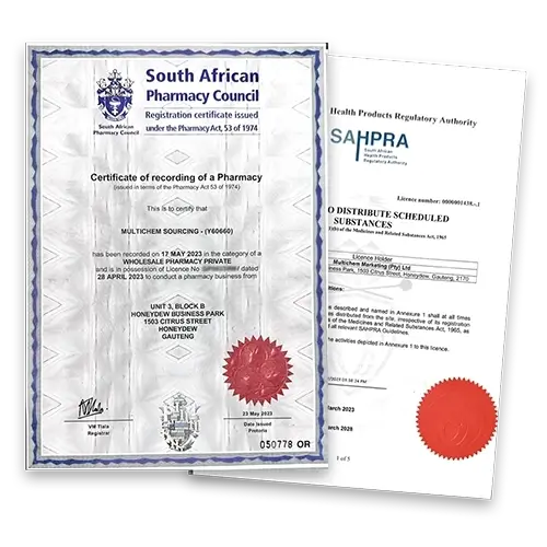 SAHPRA Certificate